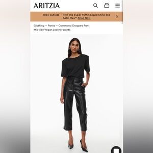 NWT Aritzia Babaton Command Cropped Pants - Black Size 8